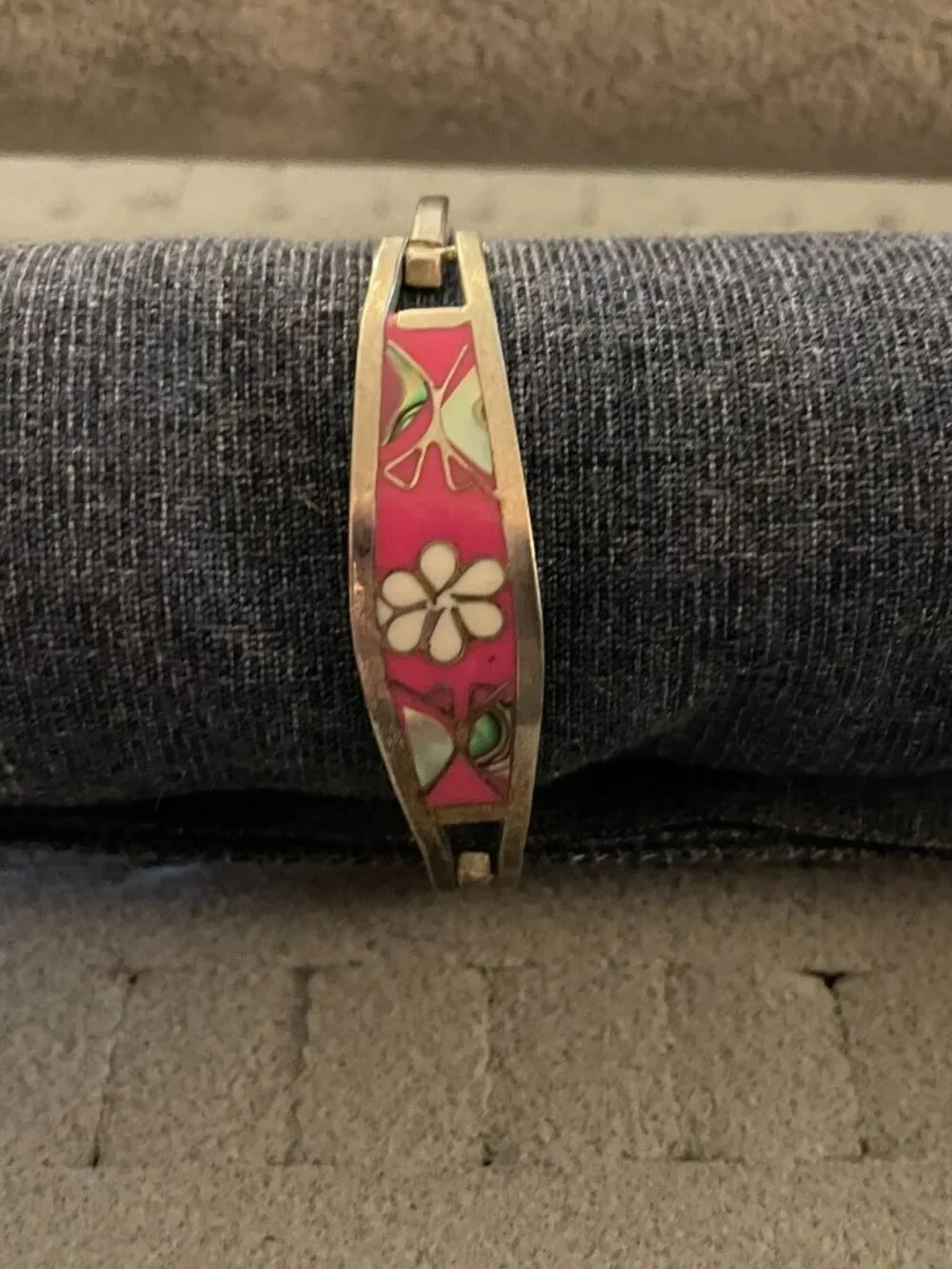 Taxco Bracelet Silver Flower Floral Handmade Mexico 14 grams 1940s - 1960s GUC